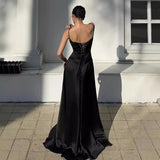 Dadizhimu Women's New Sexy Sling Skirt Dress Bodyd Back Dress Black Dress Women's Evening Dress