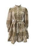 Dadizhimu Dress Spring New Long-Sleeved Retro Skirt Australian Holiday Dress Women's Fashion Trend