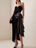 Dadizhimu Bosom Dress Dress 2025 New Black Elegant Irregular Design Feel Sleeveless Dress Woman