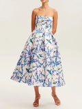 Dadizhimu Fashion Rope Dress 2025 Spring New High-End Smeared Thumped Flower Dress Dress Woman Trend