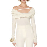 Dadizhimu Knitwear Women's Clothing 2025 Spring New High-End Feeling Shoulder Repair Wearing Sweater Winter