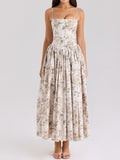 Dadizhimu Women's Sexy Body White Broken Flowers Pure Lusty Breeze In The Long Dress Babes Hanging Dress Summer Female High Sense
