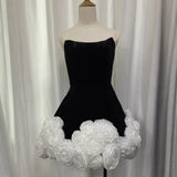 Dadizhimu 2024 Early Autumn New Breast-Wear Three-Dimensional Flower Fluffy Dress French Dress Dress