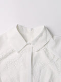 Dadizhimu 2025 New French Lace Embroidery Collar Bubble Sleeves To Close The Waist Thin Dress Temperament Long Dress