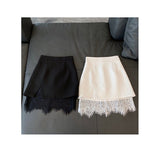 Dadizhimu New Sexy Lace Splicing Open Fork A-Word Skirt High Waist Thin Temperament Half-Dress Skirt Skirt