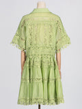 Dadizhimu Wind 2025 Spring New Temperament Small Ribbon Embroidered Lace Shirt + Women's Dress