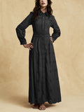 Dadizhimu High-End Dress Women 2025 Summer New Temperament Elegant Single-Drenage Hollow Embroidery Dress