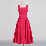 Dadizhimu Sling Dress 2025 Early Summer New Solid Color Sleeveless Fashion Temperament Splicing Lotle Leaf Side Dress