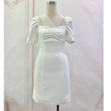 Dadizhimu Spring And Summer Small Shoulder Collarbone Shoulder Dress Hepburn Hottie Wearing Slings Pure Lust Wind