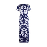 Dadizhimu Hot Women's Fashionable Heavy Industry Tie-Up Dress Sexy Short-Sleeved Round-Necked Chinese Style Dress