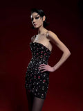 Dadizhimu Industry Bandage Dress Sexy Bra Slit Nail Beads Bodyed And Hip Dress Birthday Party Dress