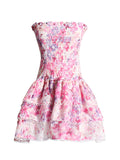 Dadizhimu Floral Fashion Sweet Dress 2025 Spring New Printed Bra Thin Dress Design Woman