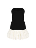 Dadizhimu Bra Splicing Back Showing Thin Flower Bud Dress Lantern Ponky Pure Wind Summer Beautiful Little Dress
