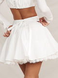 Dadizhimu Girls Women's New Fashioned Butterfly Lace Dress Pure White Short Dress Summer Sweet And Hot Little Skirt