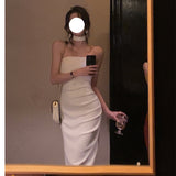 Dadizhimu Sleeveless Sexy Dress Woman's New Niche Design Hepburn Style Dress Party Party Banquet Dress Dress