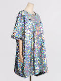 Dadizhimu Style Loose Plus-Size Skirt 2025 Spring New Fashion Round-Collar Squint Splicing Dress Women's Trend
