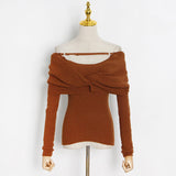 Dadizhimu Knitwear Women's Clothing 2025 Spring New High-End Feeling Shoulder Repair Wearing Sweater Winter
