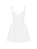 Dadizhimu Sexy V-Neck Lace Sling Dress Pure-Style White Print Hottie Small Dress Dress Women's Dress