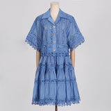 Dadizhimu Wind 2025 Spring New Temperament Small Ribbon Embroidered Lace Shirt + Women's Dress