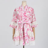 Dadizhimu Temperament Seaside Resort Style Collar Skirt 2025 New Design Printing Collar Collar Dress Woman