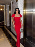 Dadizhimu Heavy Industry Women's Women's Sexy Diamond Temperament Evening Dress Banded Long Dress Tide