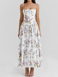 Dadizhimu Women's Sexy Body White Broken Flowers Pure Lusty Breeze In The Long Dress Babes Hanging Dress Summer Female High Sense