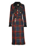 Dadizhimu Autumn And Winter Women's New Bow Short Coat + Esui Coarse Flowers Of The Half-Skirt Set Fashion Temperament