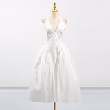 Dadizhimu Hottie Wind Deep V-Neck Hanging Neck Strap Design Dress 2025 New Slim Long Dress Woman