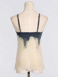Dadizhimu Summer New Lace Splicing Sexy Sling + Fashion High-End Denim Shorts Two-Piece Set Of Women