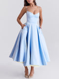 Dadizhimu Pastoral Sling Skirt 2025 New Fashion Flowers High Waist Slim Slim Sexy Poneng Dress Woman