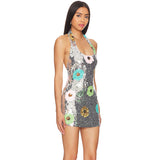 Dadizhimu Heavy Industry Silver Lily Flowers Small Dress Dress High-End Spring And Summer Temperament Dress