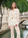 Dadizhimu Temperament Commuting Wind 2025 New Embroidery Perspective Shirt + High-Waisted Trouser Suit Women's Tide