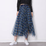 Dadizhimu Version Of Temperament High-Waisted Grid Half-Dress Girl 2025 Spring New Ins Commute Medium And Thin A Word