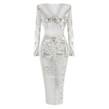 Dadizhimu Fashion Sexy Sleek V-Neck Dress Woman Navel Decorating Flower Dress Dress Dress Long