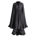 Dadizhimu Luxury Cape Dress 2025 New Sexy Fashion V-Necked Leaf-Side Temperament Dress Dress Dress