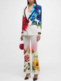 Dadizhimu Temperament Print Two Sets 2025 Summer New Casual Suit Top + Micro-Tram Trousers Set