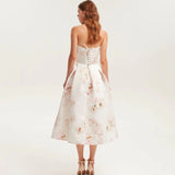 Dadizhimu Sexy Broken Flower Back Rope Skirt High-End Women's Breast Swing Dress