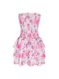 Dadizhimu Girls Wear Sexy Broth Cake Dress Body-Dexed Floral Dress Women High Quality Sweet Spicy Little Dress Woman