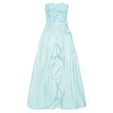 Dadizhimu Fashion Open-Fork Dress 2025 New Three-Dimensional Flower Collage Design Shoulder Dress Summer