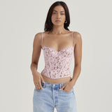 Dadizhimu Women's Fashion Hot New Lace Hot Girl Sling Vest Female Net Red Same Fish Bone Top Woman