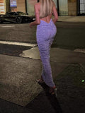Dadizhimu Hot Diamond Sling Dress High-End Light Luxury Evening Dress Party Show Back Dress
