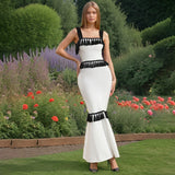 Dadizhimu Tea Rest Beautiful Dress 2025 Spring New Sleeveless Sling Splicing Body Repair Body Dress Dress Dress Woman