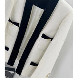 Dadizhimu Wind Small French White Fragrant Wind With A Short Coat Green Fruit Collar Coarse Flowers On The Shirt Of Women's Clothing