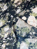 Dadizhimu And Summer New Holiday Style Single Buckle V-Neck A-Shaped Belt Retro Printed Short-Sleeved Dress Chiffon