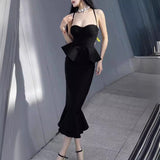 Dadizhimu Female Elegant Sling With Bandage With A Dress Slimy Ass And A Small Dress