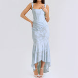 Dadizhimu Women's Clothing New Lace Fish Bone Sling Skirt Body-Brettooed Fishtail Dress French Dress