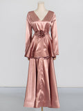 Dadizhimu Elegant Style Suit 2025 New T-Wearing Flower Design High-End Feeld Ribbon Slimming Two Sets Of Women