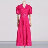 Dadizhimu Elegant Dress 2025 Spring New Fashion Splicing Flower Belt To Pick Up Thin Dress Women's Fashion Trend