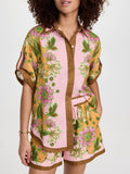 Dadizhimu New Unique Printed Design Shirt Top With Casual Shorts Niche Set Women's Fashion Two-Piece