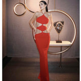 Dadizhimu 2024 New Bandape Long Skirt Sexy Cut Out Party Dress